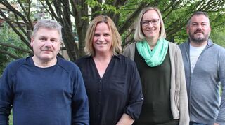 Die vier Kandidatinnen und Kandidaten für die Wahlen zum Ortschaftsrat in Höhefeld stellten sich während der Ortschaftsratssitzung vor: (von links) Norbert Kippes, Sandra Bauer, Daniela Väth und Christian Stemmler.