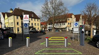 Poller-Anlage beschlossen: So soll es an der Einfahrt zum Deutschordenplatz kommen.