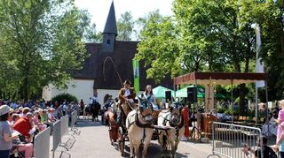 Der traditionelle Wolfgangsritt mit Pferdesegnung findet am Montag, 20. Mai, im Rahmen der Distelhäuser Pfingsttage vom 18. bis 20. Mai statt.