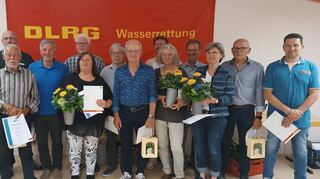 Die geehrten für langjährige Zugehörigkeit Geehrten.