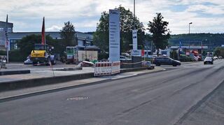 Blick in die Herrenwiesenstraße: An der Ecke Max-Eyth-Straße ist die Baustelle beendet.
