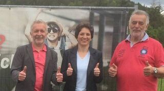 Die Kandidaten der SPD-Liste für die Kreistagswahl im Wahlkreis 5 (von links): Manfred Silberzahn, Svenja Herold und Dietmar Hofmann. Auf dem Bild fehlen Wilfried Dengel und Volker Peters.