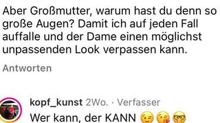 Ein Beispiel der negativen Kommentare auf dem Instagramkanal des Salons „Kopf-Kunst“.