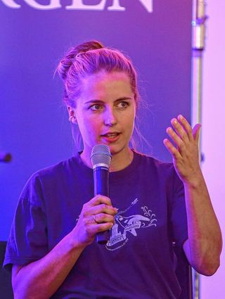 Künstlerin auf dem Podium: Eva Gentner.