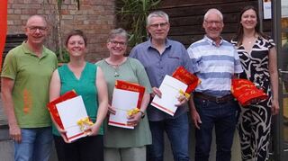 Die bei der Jahreshauptversammlung der DLRG-Ortsgruppe Boxberg anwesenden geehrten Mitglieder.