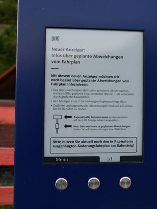 In der Testphase befindet sich der digitale Anzeiger für Infos über geplante Abweichungen vom Fahrplan.