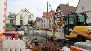 Die Arbeiten an der Bushaltestelle in Fahrtrichtung Lauda haben vergangene Woche begonnen.