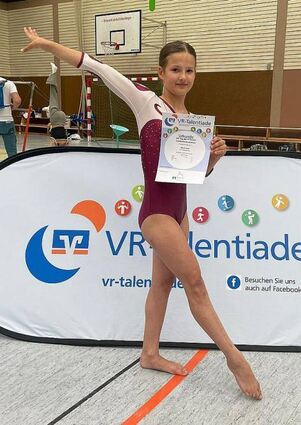 Matylda Spirk und Maximilian Brunner vom TSV Markelsheim waren dabei beim Landesfinale des Schwäbischen Turnerbundes.