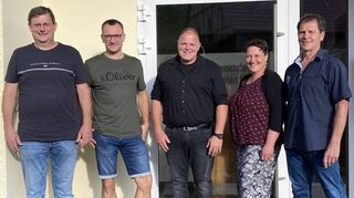 Die scheidenden Ratsmitglieder (von links): Thomas Kritzler, Klaus Seidenspinner, Tino Holzhauer, Nicole Bauer und Peter Stauder.