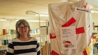 Bücherei-Leiterin Karin Rauch hat für die Aktion extra neue Bücher für die Kinder der Klassenstufen 1 bis 5 besorgt. Um die Spannung zu erhöhen, blieben diese bis zur letzten Minute verhüllt.