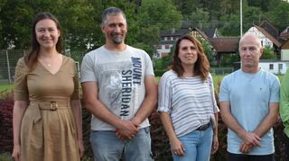 Die Mitglieder des neu gewählten Ortschaftrats (von rechts) Karin Körner, Carola Finger, Michael Sigmund, Carolin Schweizer und Ingo Keppner zusammen mit Bürgermeisterin Heidrun Beck.