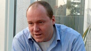Intendant und Regisseur Jürgen Eick im Gespräch bei der Gründung des Toppler-Theaters im Jahr 2008. Er wird in Rothenburg Nachfolger der künstlerischen leiterin Katja Wolf.