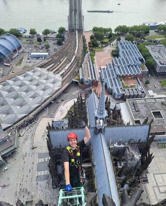 Von der Spitze des Kölner Doms die Aussicht genießen, ist für Louis Mauder ein ganz außergewöhnliches Erlebnis.
