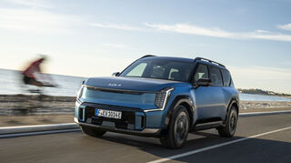 Sehr futuristisch gezeichnet ist der wuchtige Kia EV9.