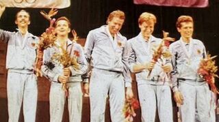 Die erfolgreichen Degenherren von LA mit (von links) Pusch, Borrmann, Fischer, Nickel und Heer.