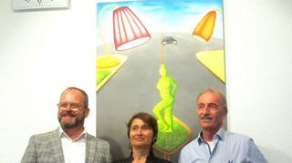 Dr. Gunther Wobser, Anja Eberharts und Gunter Schmidt (von links) bei der Ausstellungseröffnung.
