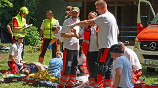 Drei Leitende Notärzte waren ebenso Teil der Übung des DRK-Rettungsdienstes nach einem simulierten Bombenanschlag.