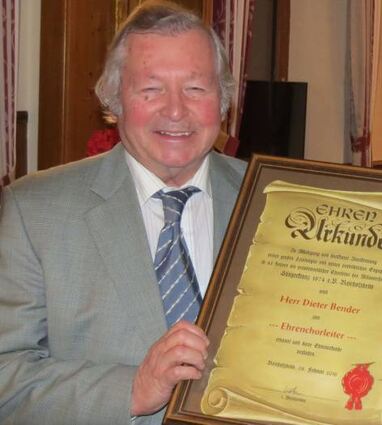 2018 wurde Dieter Bender zum Ehrenchorleiter des Sängerkranz Reicholzheim ernannt.