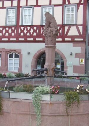 Den in Külsheim zahlreich vorhandenen Brunnen hat die Kommune ihren Beinamen „Brunnenstadt“ zu verdanken“. Zum Tag des offenen Denkmals stehen diese „Wahr-Zeichen“ im Mittelpunkt einer Ausstellung im Alten Rathaus, die am 7. und 8. September geöffnet ist. Das Bild zeigt den Rathausbrunnen.