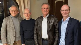 Führungswechsel bei der Senioren-Union Wertheim. Dem bisherigen Vorsitzenden Jürgen Küchler (Zweiter von links) folgte Jochen Müssig (Zweiter von rechts) ins Amt. Die Laudatio hielt Professor Stefan Gläser (links). Grüße überbrachte CDU-Fraktionsvorsitzender Axel Wältz.