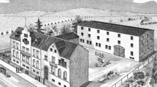 <p>Historischer Grund: Auf dem Gelände, auf dem gerade der neue Amtssitz des Landrates entsteht, stand früher die Zigarrenfabrik des jüdischen Unternehmers Leopold Blum. Die Aufnahme stammt von einem alten Briefkopf der Firma Blum, den uns Else Ernst, Lohrbach (Tannenhof), zur Verfügung gestellt hat.</p>
