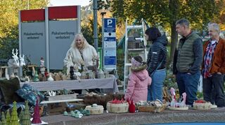 Groß war beim Bauernmarkt die Auswahl an den Ständen. Die auf dem Mainplatz präsentierten Greifvögel zogen die Blicke der Besucherinnen und Besucher auf sich.