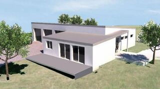 So soll das neue Feuerwehrgerätehaus in Harthausen nach der Fertigstellung einmal aussehen.