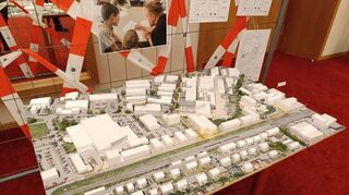 Erstmals gab es auch das Modell zum geplanten urbanen Quartier in Bad Mergentheim zu sehen.