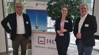 Michael Wiesner (von links), Vorstandsmitglied der Sektion Badisch-Franken des Wirtschaftsrat im Landesverband Baden-Württemberg zusammen mit EU-Parlamentsmitglied Prof. Dr. Andrea Wechsler, Geschäftsführer Ralf Krippner.