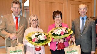 Verabschiedung mit von links: Andreas Sigmund, Sigrid Marker, Helga Hoffert und Albert Gramling.