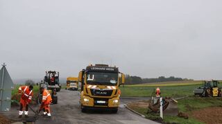Bauarbeiten: Dieses Bild entstand bei der Sanierung der L 515 von Merchingen nach Ballenberg.