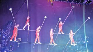 Eine echte Hochseilsensation bot die Los Ortiz-Truppe aus Kolumbien.