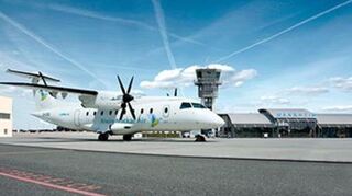 Eine Dornier 328, die die insolvente Rhein-Neckar Air früher für ihre Linienflüge eingesetzt hat.