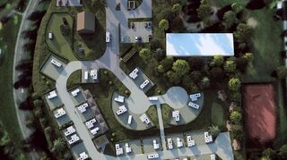 Der neu entstehende Wohnmobilpark aus der Vogelperspektive.