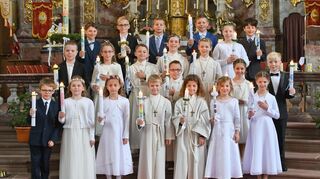 Die Kommunionskinder aus Königheim, Gissigheim und Pülfringen.
