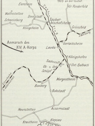 Eine Skizze des Manövergeländes 1909.