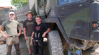 Leonhard und Maximilian von Wedel sowie Amadeus Matz (von links) organisieren gemeinsam mit Nils Neubauer das Festival „Dust‘n‘Beats“ in Steinbach.