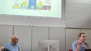 Peter Vögtlin und Ulrich Böll (von links) beim Workshop in Seckach.