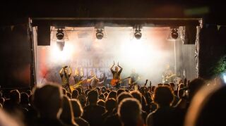 Die Lokalmatadoren des 4. Dure Festival in Bieberehren am 11. und 12. Juli 2025 auf dem Gänswasen, die „Blaucrowd“.
