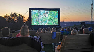 Das Weidenkino am Wildpark bietet eine riesige Leinwand und abends einen tollen Blick nach Bad Mergentheim hinunter.