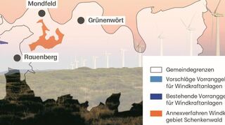 Zu nahe an Rauenberg: Die Planungen für das Windkraftgebiet im Schenkenwald könnten sich verzögern.