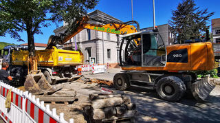 Auch in der Härterichstraße wird gegraben.