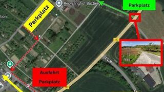 Der extra für die Schüpfer Weintage angelegte Parkplatz am Recyclinghof ist eine gute Alternative für Besucher, die von der B292 kommen.