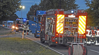 Die Freiwillige Feuerwehr Boxberg war mit einem Großaufgebot vor Ort. Unterstützt wurde sie von der Feuerwehr Bad Mergentheim.