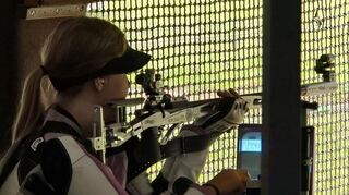 Lara Baumbusch vom TSV Marbach war in München unter anderem in der Disziplin KK-3x20 Schuss am Start.