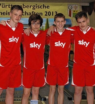 <p>Württembergischer Meister wurde der KV Jagst mit (von links): Marius Kuhn, Robin Kaltenbach, Niklas Wendel, Martin Kuhn.</p>