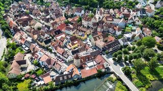 Das Tauberstädtchen Creglingen aus der Vogelperspektive: Die Stadt soll sich in den nächsten zehn, 15 Jahren dank der geplanten Stadtsanierung positiv entwickeln.