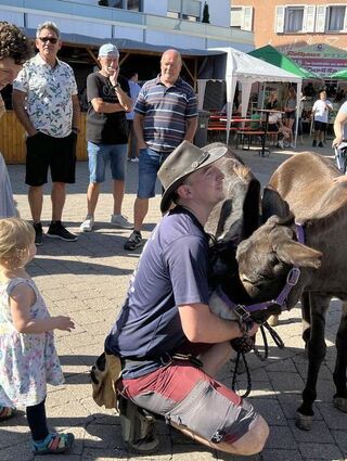 Ein leibhaftiger Esel war eine der Attraktionen auf dem Laurentiusmarkt.
