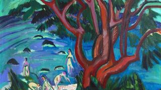 Eine Leihgabe aus der Sammlung Fuchs-Werle: Kirchners „Roter Baum am Strand" (1913).