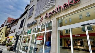 Auch in der einstigen Hubertus-Apotheke in der unteren Fußgängerzone herrscht kein Leben mehr.